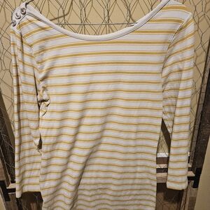 Not For Sale Cabi triped Yellow and White Women's Top